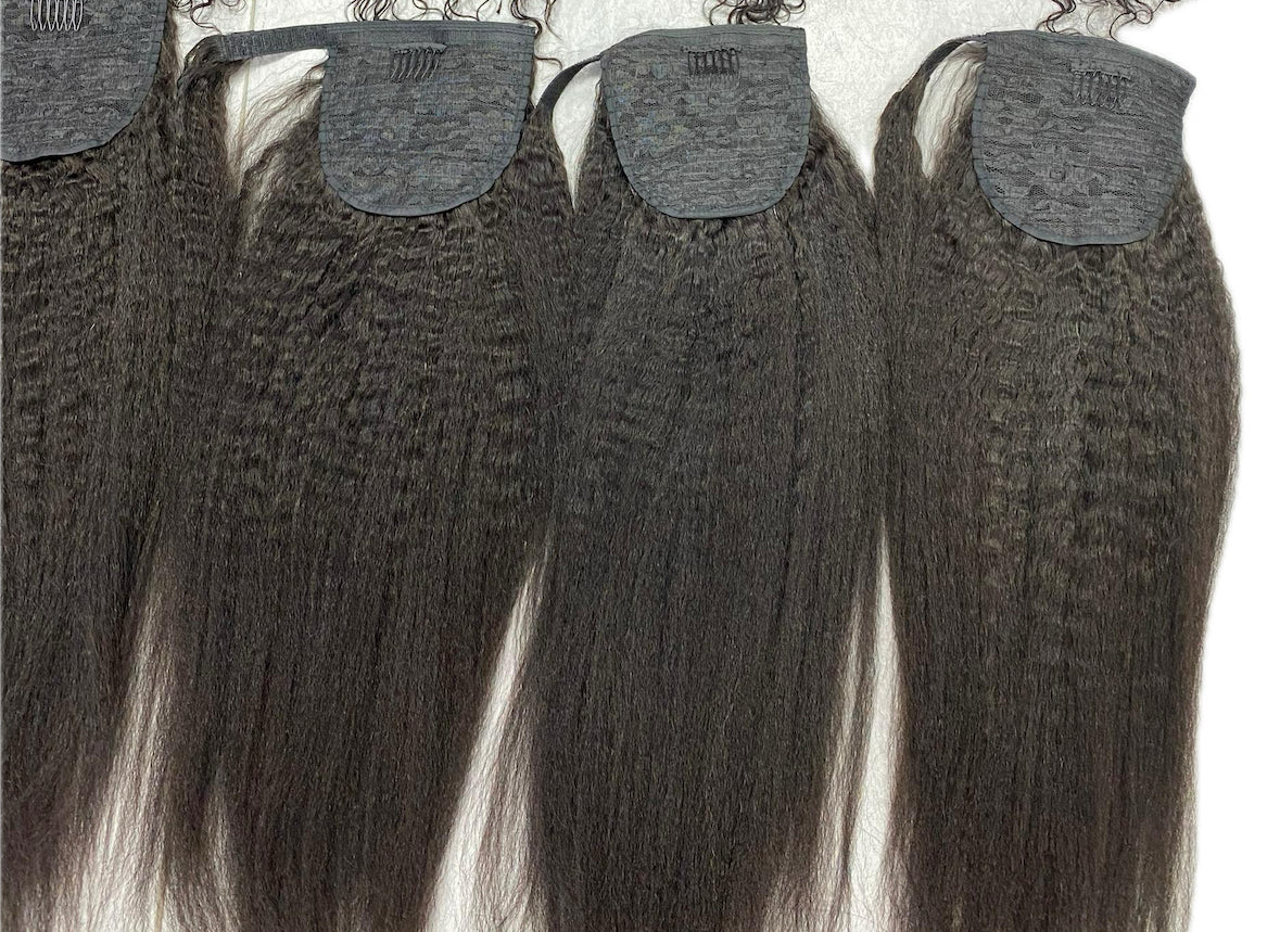 Kinky human hair ponytail