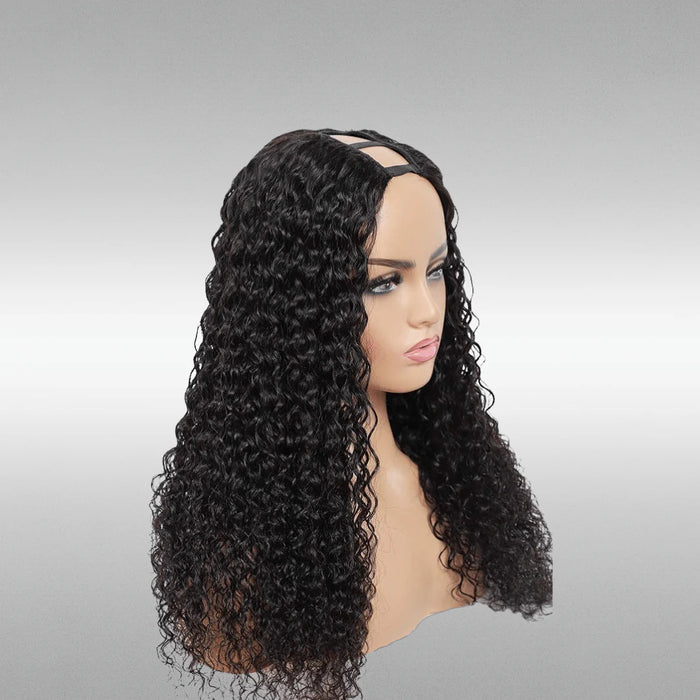 Curly u-part HUMAN HAIR WIG