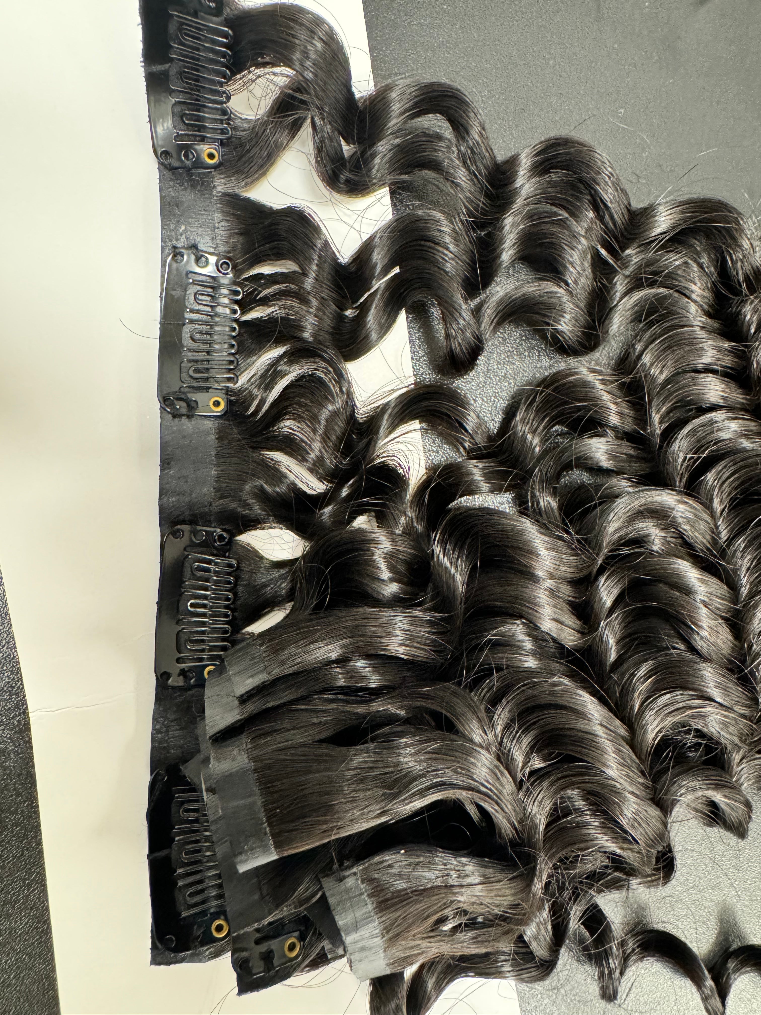 Curly clip on human hair