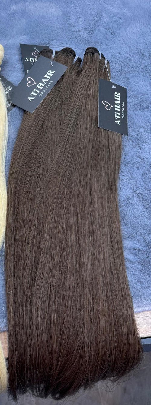 Straight human hair bundles