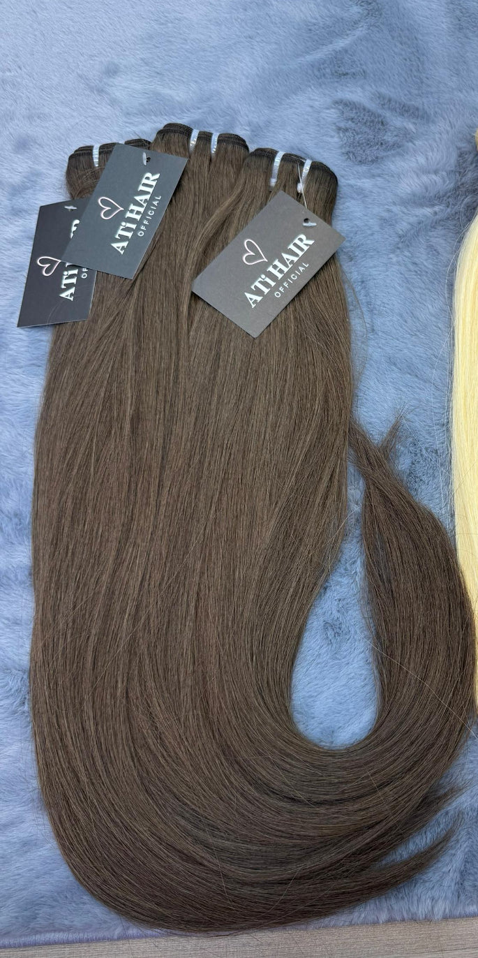Straight human hair bundles