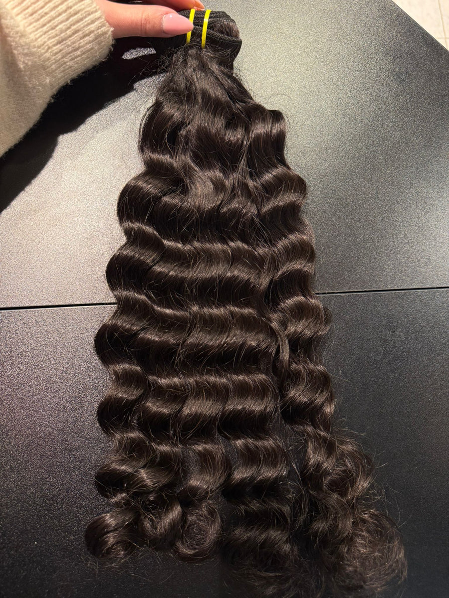 Big curls natural black virgin